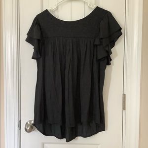 Black Top with Smocked Top Panel